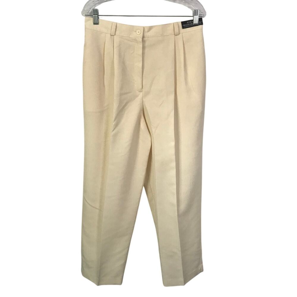 Separate Impressions Koret Womens Beige Pleated Dress Pants Size 16 Wool Blend